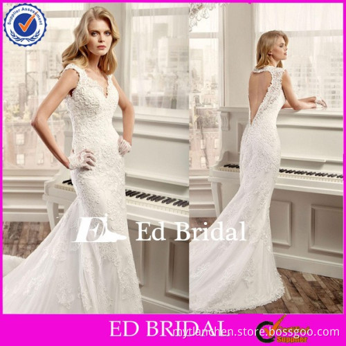 MG133 2015 Modest White Sheath Bodice Sleeveless Appliqued Key Hole Back Floor Length Pearl White Wedding Dress